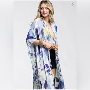 White Multi Colored Kimono